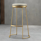 Industrial Metal Leather Seat Bar Stools Counter Height