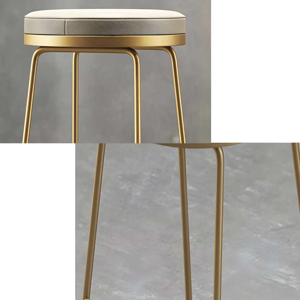 Industrial Metal Leather Seat Bar Stools Counter Height