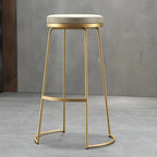 Industrial Metal Leather Seat Bar Stools Counter Height