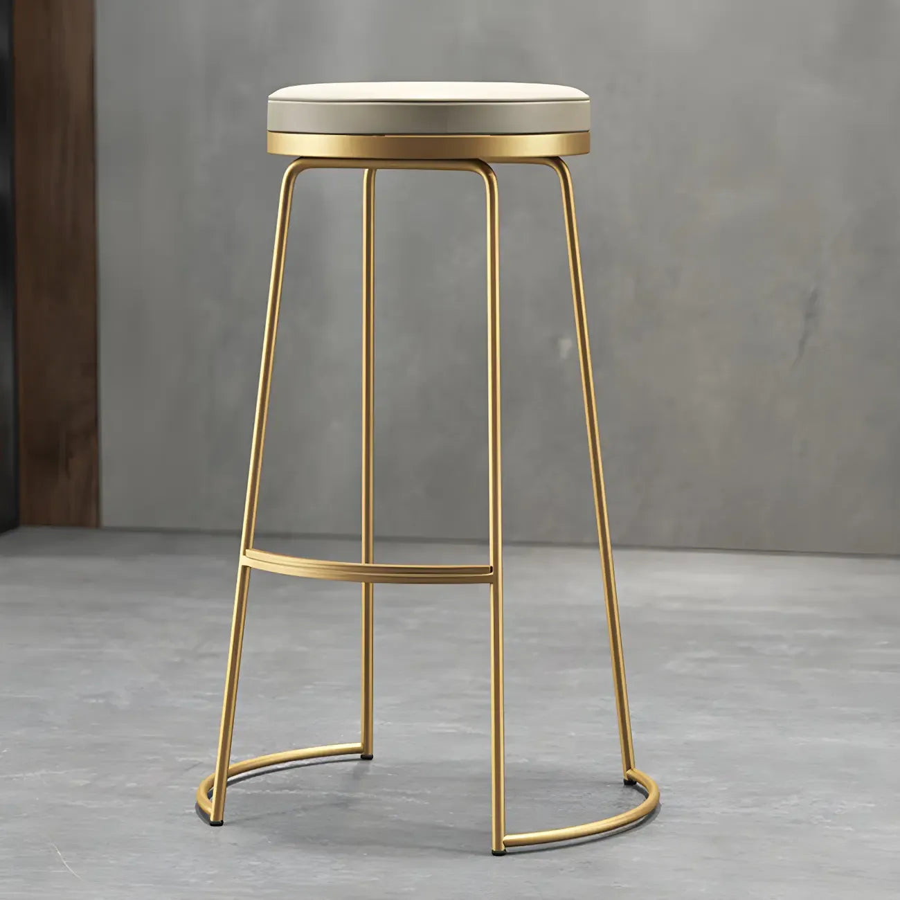 Industrial Metal Leather Seat Bar Stools Counter Height