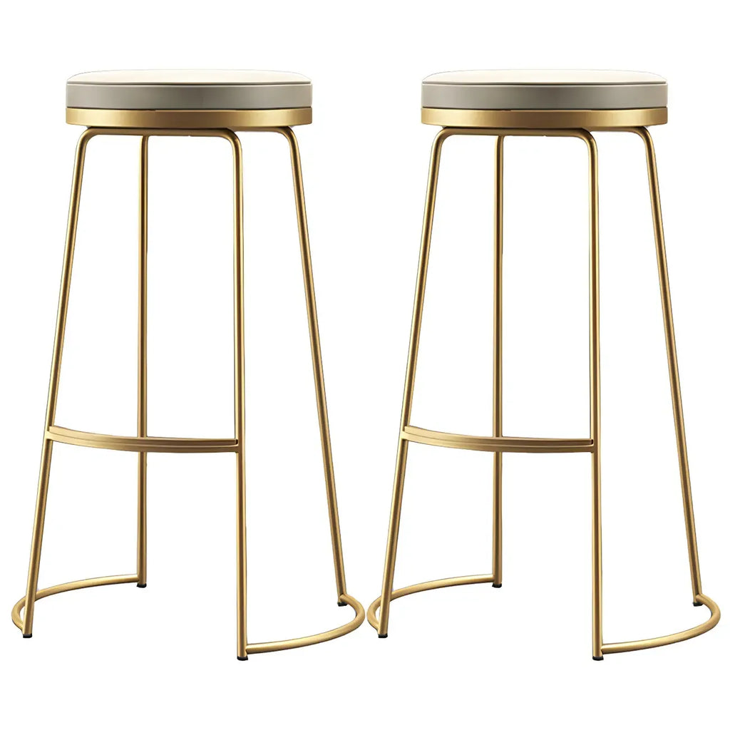 Industrial Metal Leather Seat Bar Stools Counter Height