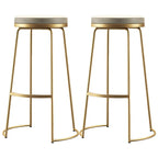 Industrial Metal Leather Seat Bar Stools Counter Height