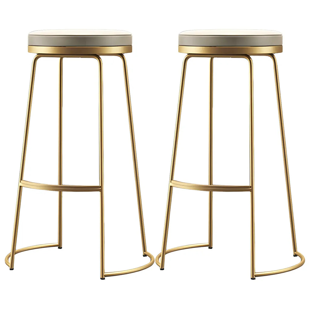 Industrial Metal Leather Seat Bar Stools Counter Height