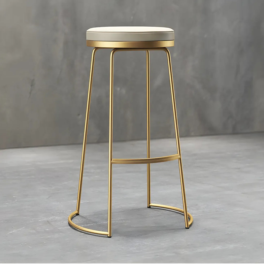Industrial Metal Leather Seat Bar Stools Counter Height
