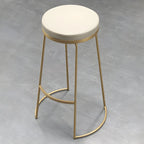 Industrial Metal Leather Seat Bar Stools Counter Height