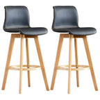 Mid-Century Distressed Leather Swivel Bar Stool with Back
