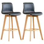 Mid-Century Distressed Leather Swivel Bar Stool with Back