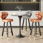 Modern Tufted Counter Height Bar Stools with Metal Footrest