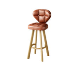 Modern Tufted Counter Height Bar Stools with Metal Footrest