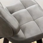 Modern Tufted Counter Height Bar Stools with Metal Footrest