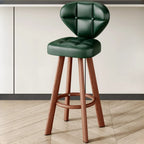Modern Tufted Counter Height Bar Stools with Metal Footrest
