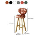 Modern Tufted Counter Height Bar Stools with Metal Footrest