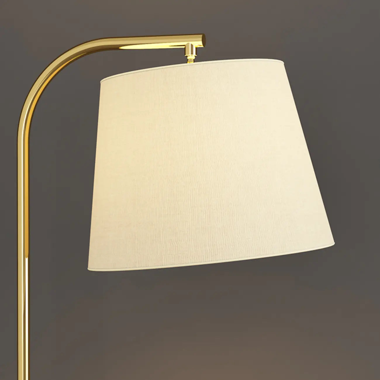 Arc Floor Lamp with Shelves and Fabric Shade for Living Room