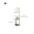 Arc Floor Lamp with Shelves and Fabric Shade for Living Room