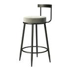 Glam Metal Upholstered Bar Stools with Open Low Back for Kitchen