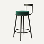 Glam Metal Upholstered Bar Stools with Open Low Back for Kitchen