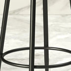 Glam Metal Upholstered Bar Stools with Open Low Back for Kitchen