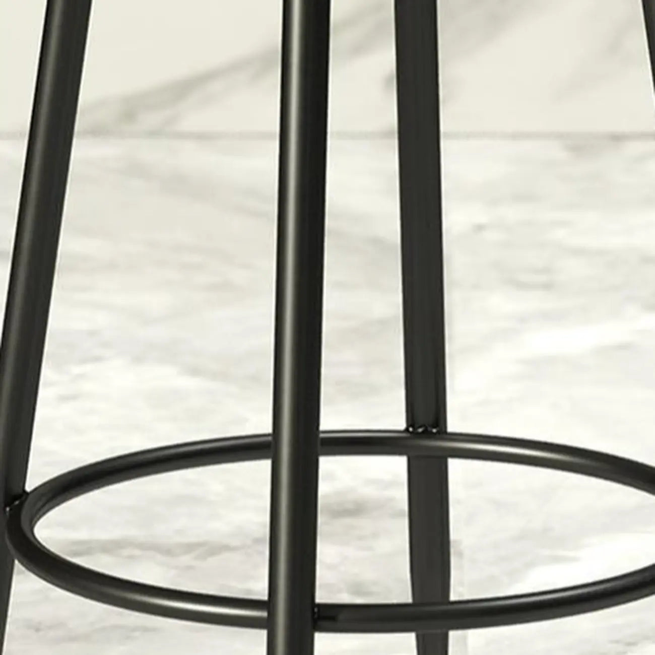 Glam Metal Upholstered Bar Stools with Open Low Back for Kitchen