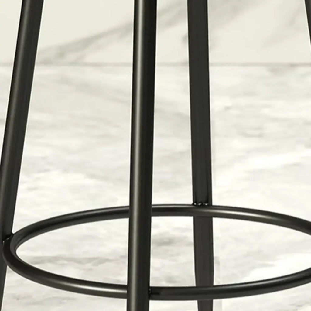 Glam Metal Upholstered Bar Stools with Open Low Back for Kitchen