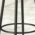 Glam Metal Upholstered Bar Stools with Open Low Back for Kitchen