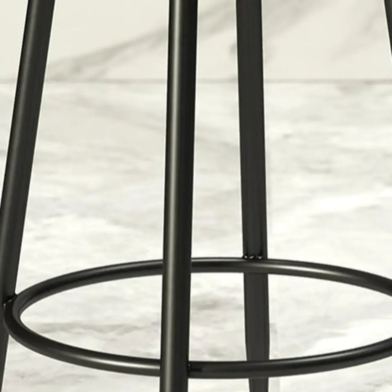 Glam Metal Upholstered Bar Stools with Open Low Back for Kitchen