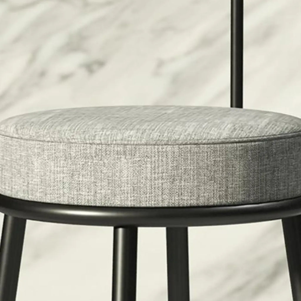 Glam Metal Upholstered Bar Stools with Open Low Back for Kitchen