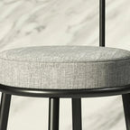 Glam Metal Upholstered Bar Stools with Open Low Back for Kitchen