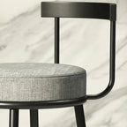 Glam Metal Upholstered Bar Stools with Open Low Back for Kitchen