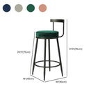 Glam Metal Upholstered Bar Stools with Open Low Back for Kitchen
