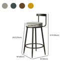 Glam Metal Upholstered Bar Stools with Open Low Back for Kitchen