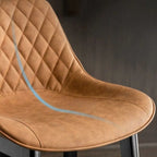 Modern Wood Tufted Upholstered Leather Bar Stool