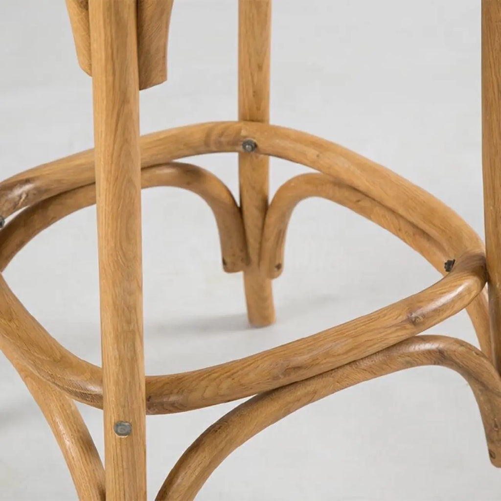 Rustic Farmhouse Wooden Square Rattan Cross Back Bar Stools
