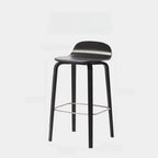 Minimalist Wooden Bar Stools with Footrest for Kitchen