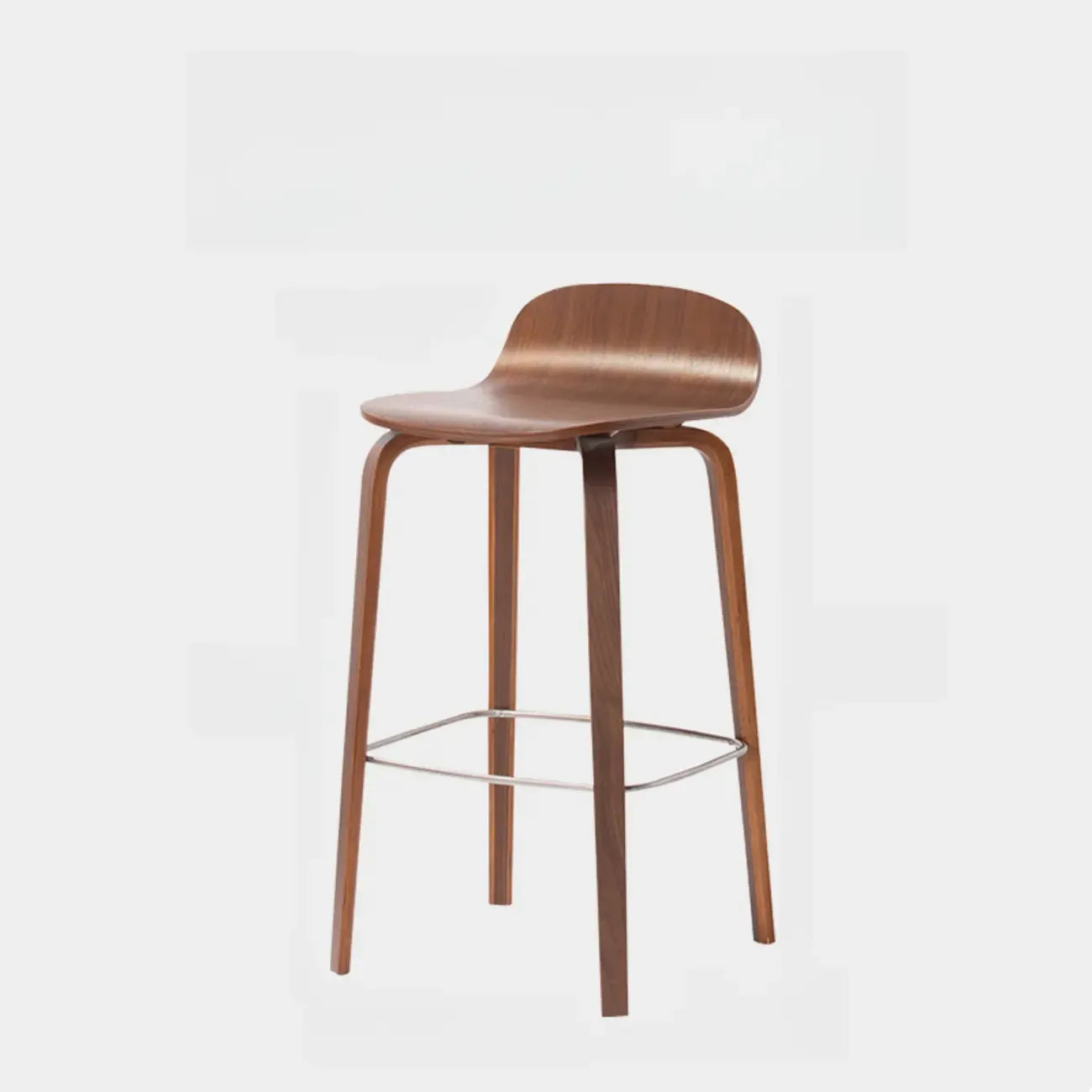 Minimalist Wooden Bar Stools with Footrest for Kitchen