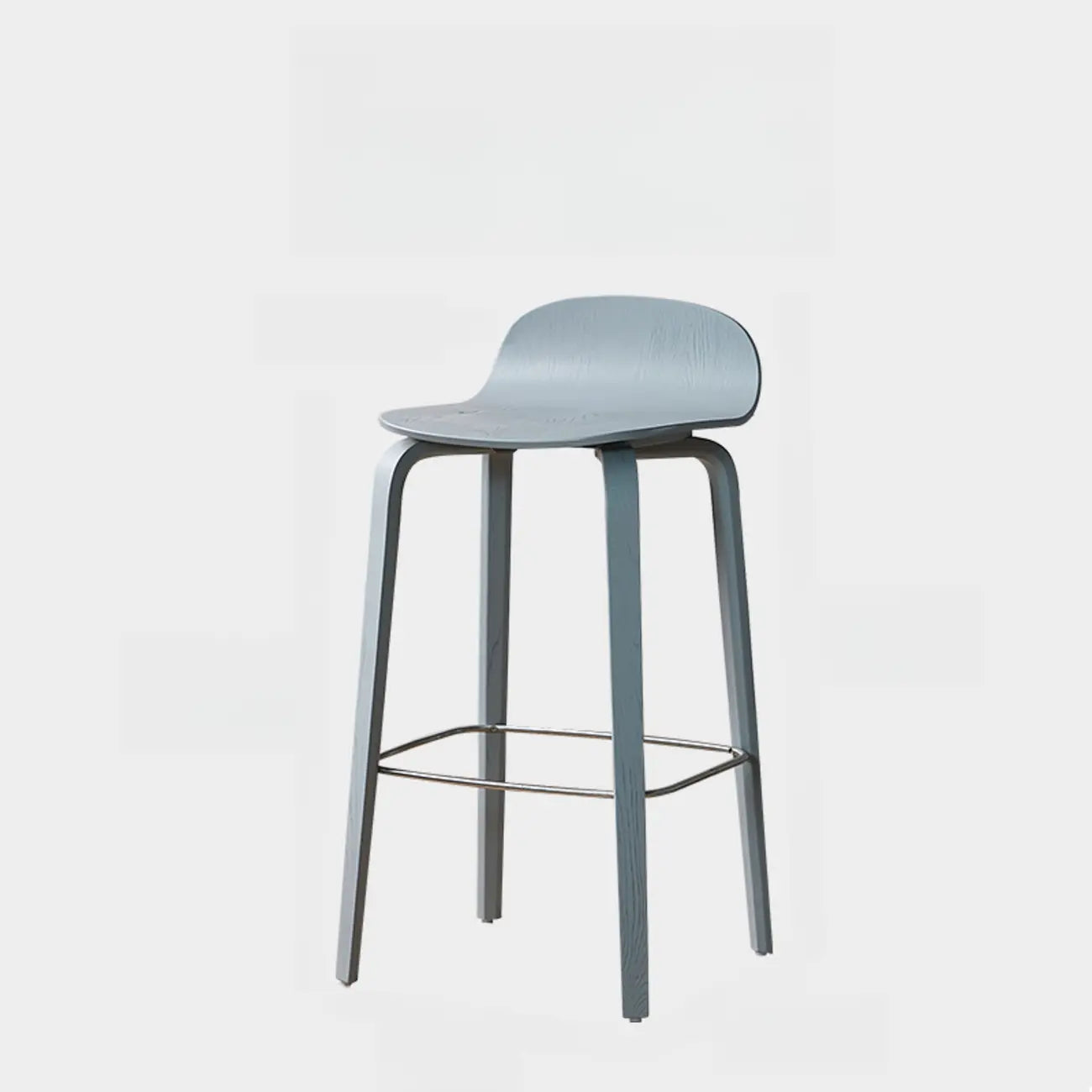 Minimalist Wooden Bar Stools with Footrest for Kitchen