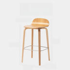 Minimalist Wooden Bar Stools with Footrest for Kitchen