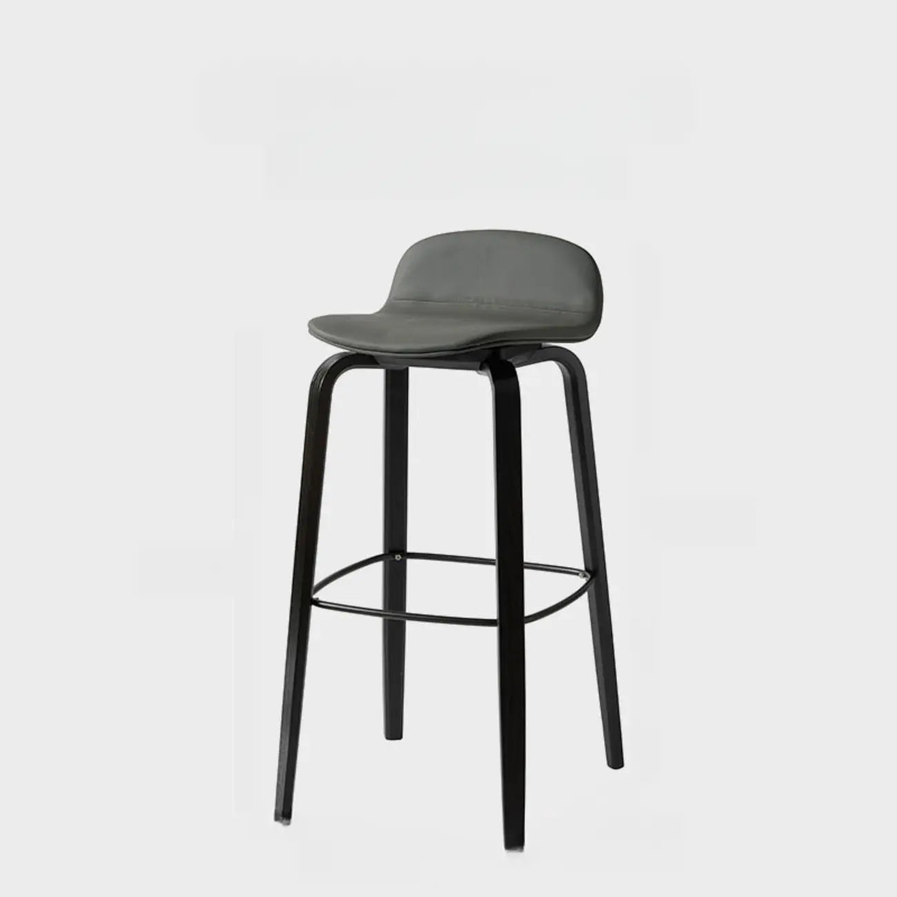 Minimalist Wooden Bar Stools with Footrest for Kitchen