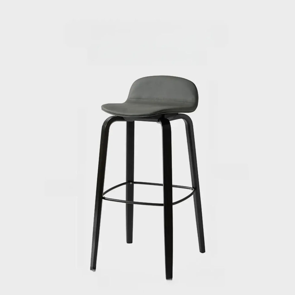 Minimalist Wooden Bar Stools with Footrest for Kitchen