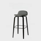 Minimalist Wooden Bar Stools with Footrest for Kitchen