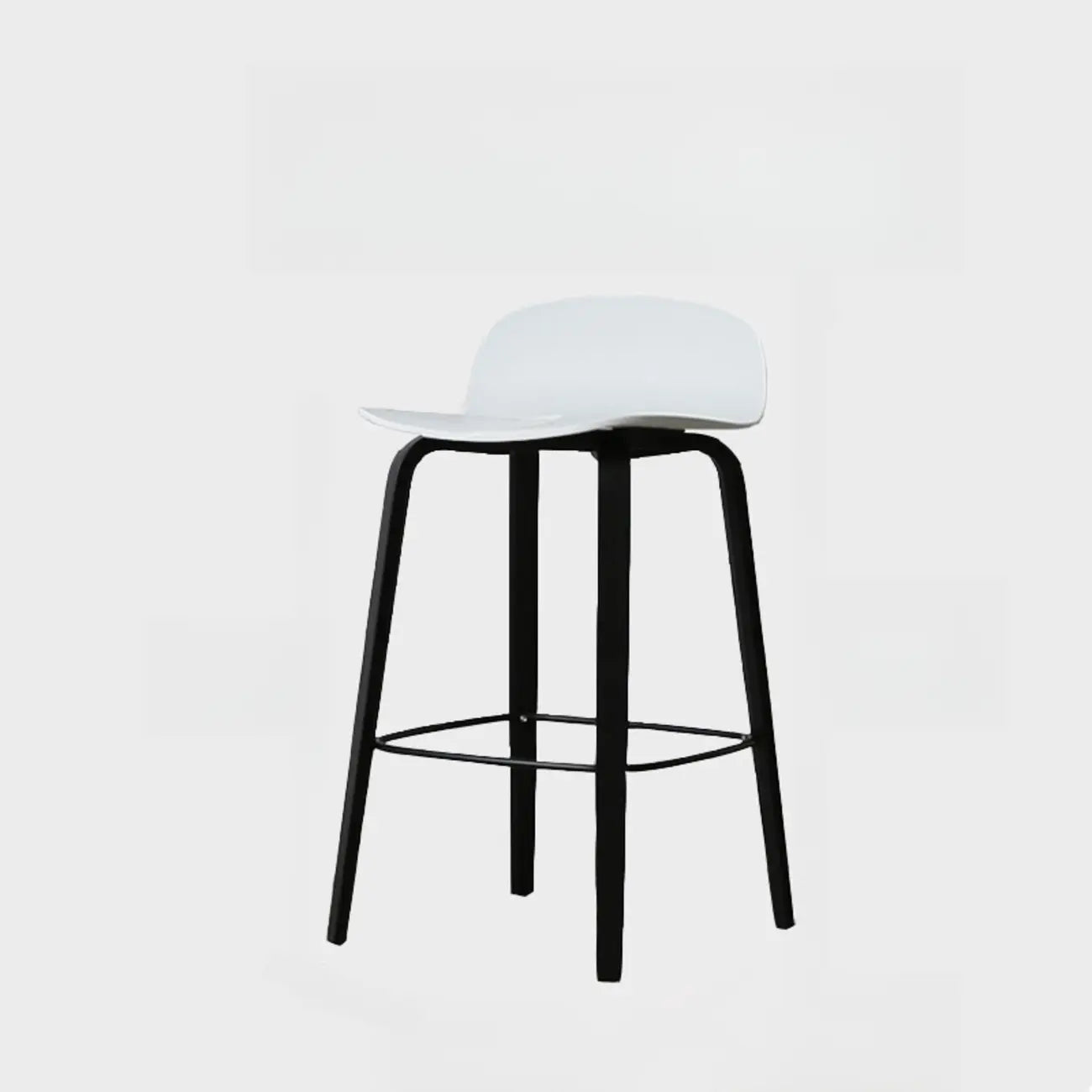Minimalist Wooden Bar Stools with Footrest for Kitchen