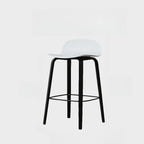 Minimalist Wooden Bar Stools with Footrest for Kitchen