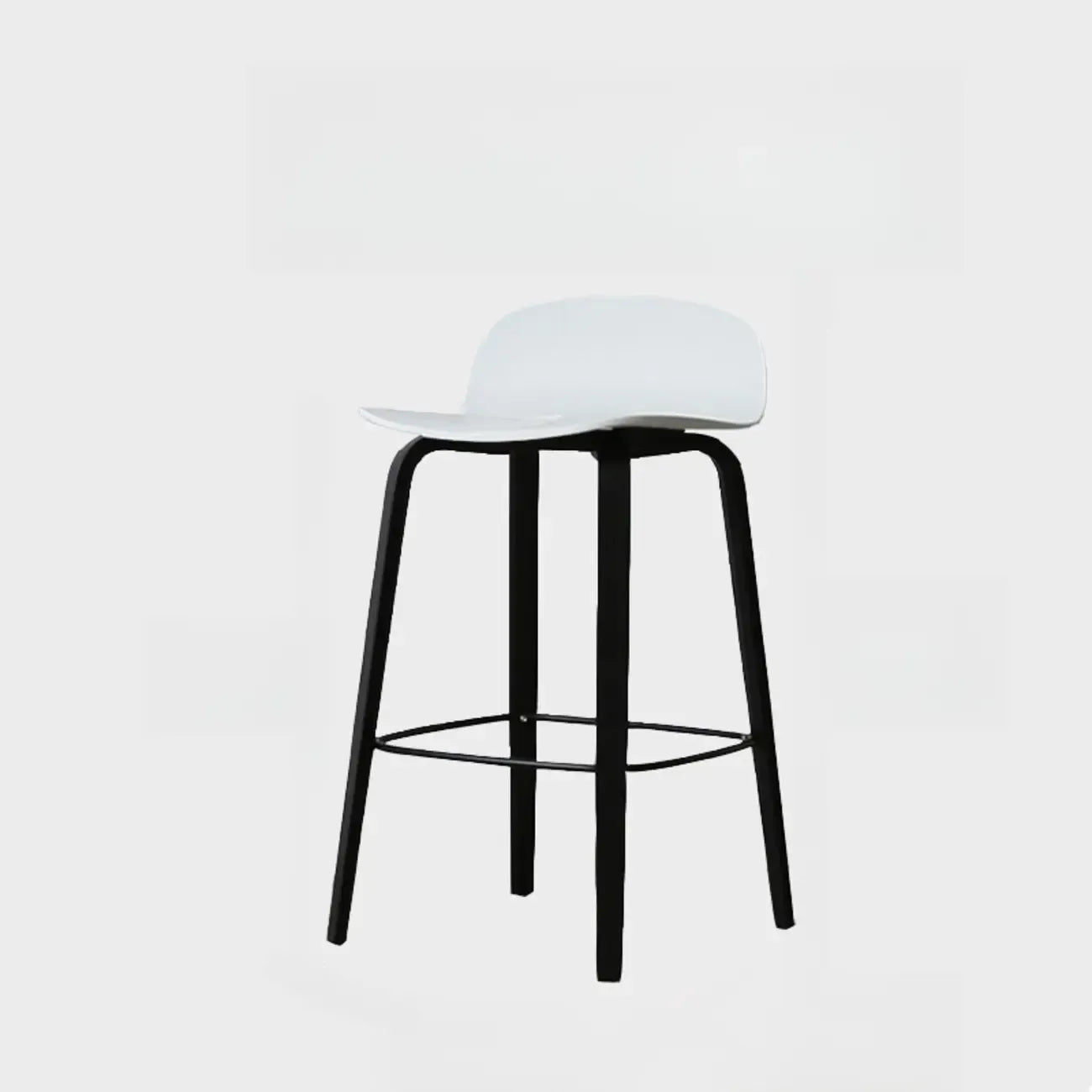 Minimalist Wooden Bar Stools with Footrest for Kitchen