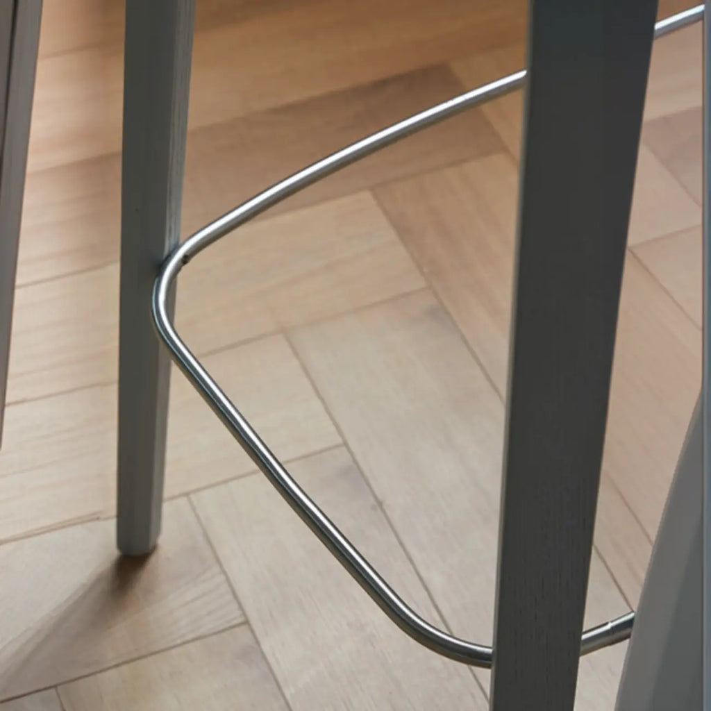 Minimalist Wooden Bar Stools with Footrest for Kitchen