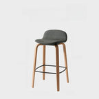 Minimalist Wooden Bar Stools with Footrest for Kitchen