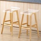 Acrylic Saddle Counter Height Wooden Bar Stools