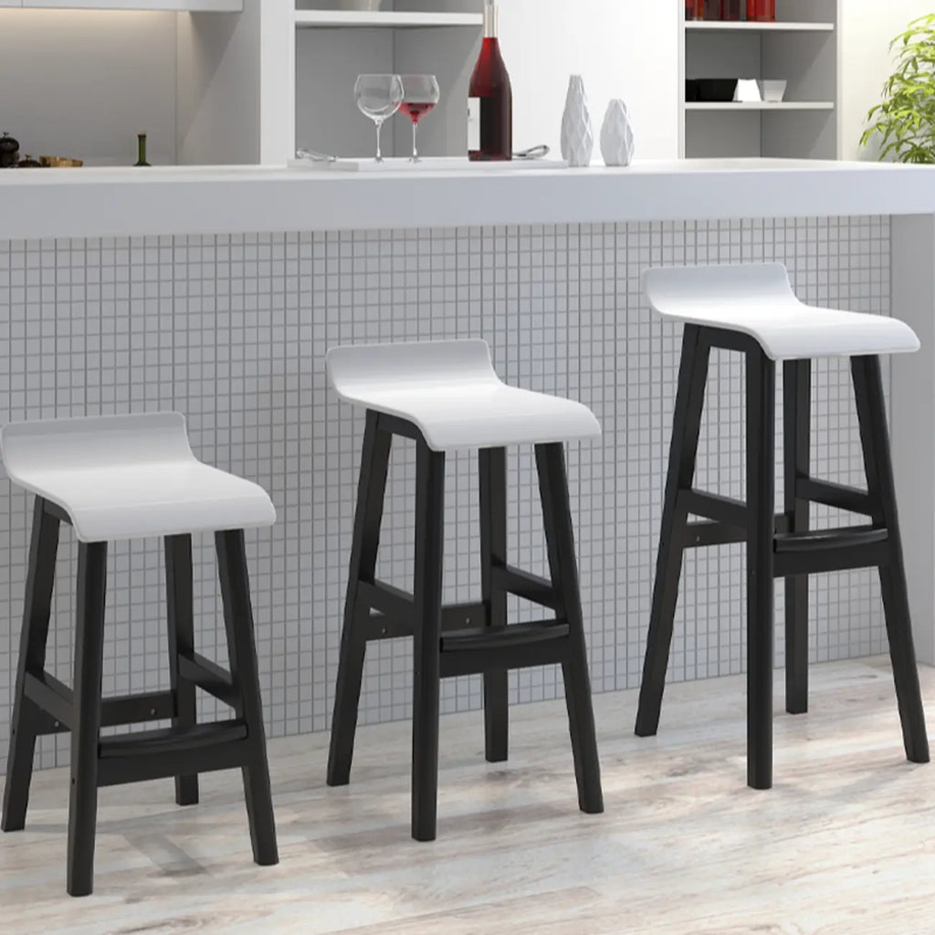 Acrylic Saddle Counter Height Wooden Bar Stools