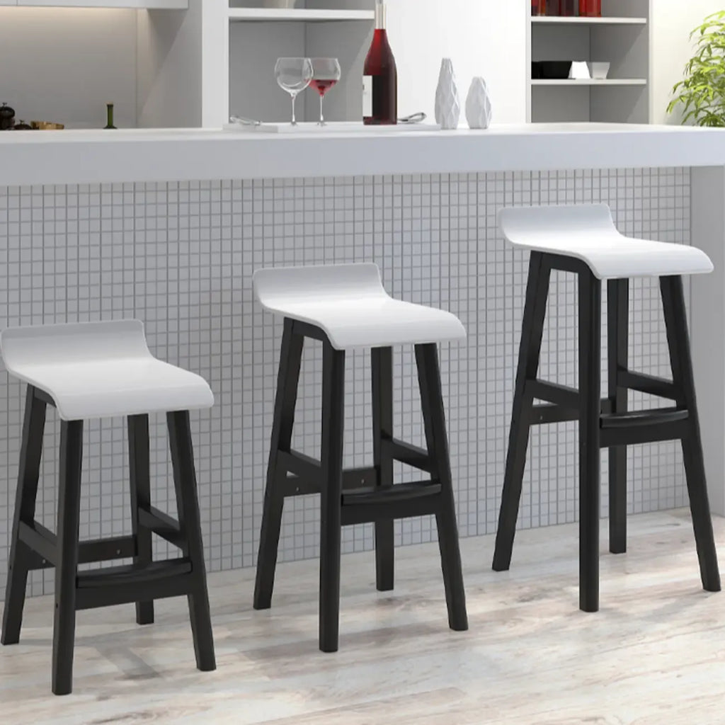 Acrylic Saddle Counter Height Wooden Bar Stools