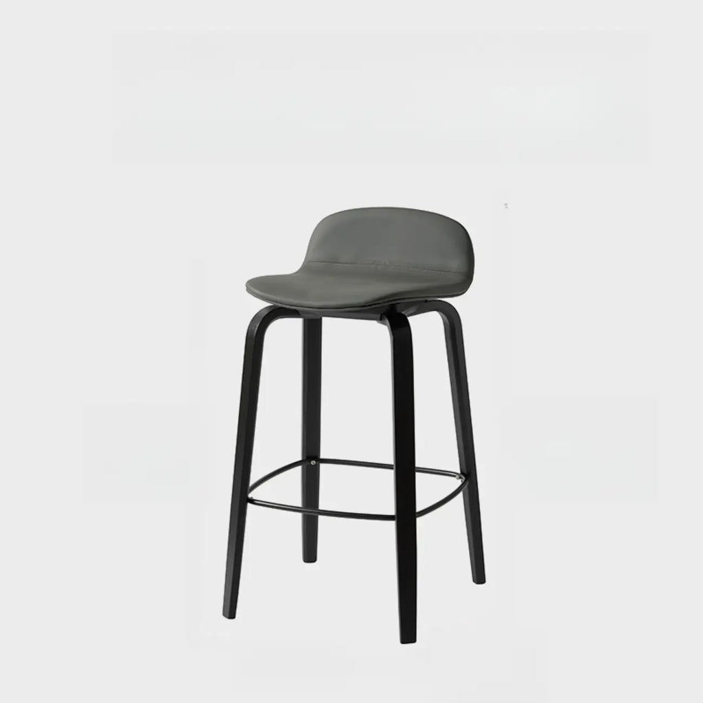 Minimalist Wooden Bar Stools with Footrest for Kitchen