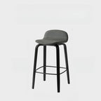 Minimalist Wooden Bar Stools with Footrest for Kitchen