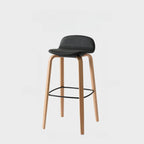 Minimalist Wooden Bar Stools with Footrest for Kitchen